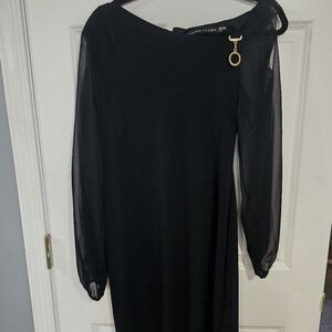 Ivanka Trump Black Dress with Sheer Long Sleeves
